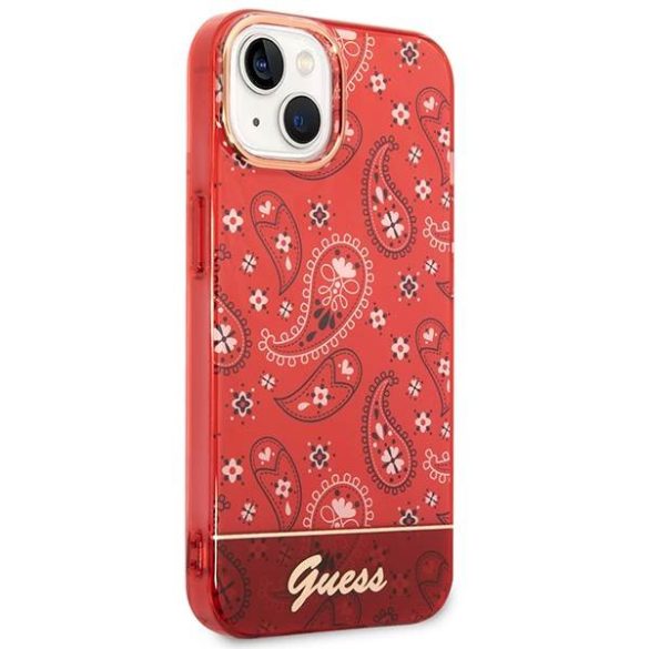 Guess GUHCP14MHGBNHR iPhone 14 Plus / 15 Plus 6.7" piros keménytok Bandana paisley