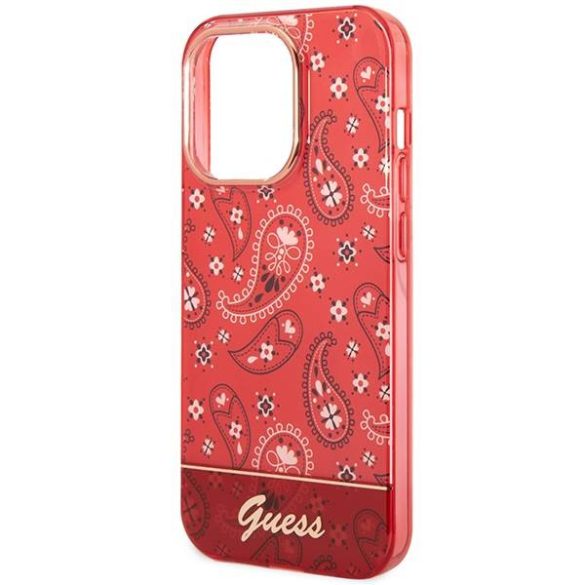 Guess GUHCP14LHGBNHR iPhone 14 Pro 6,1" piros Bandana Paisley keménytok