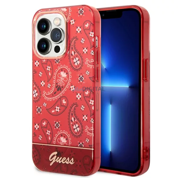 Guess GUHCP14XHGBNHR iPhone 14 Pro Max 6,7" piros Bandana Paisley keménytok