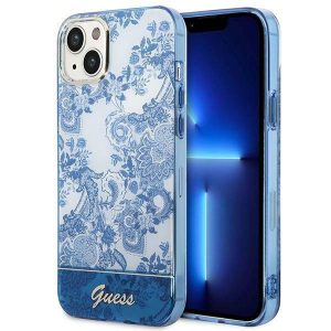 Guess GUHCP14MHGPLHB iPhone 14 Plus / 15 Plus 6.7" kék keménytok Porcelán kollekció