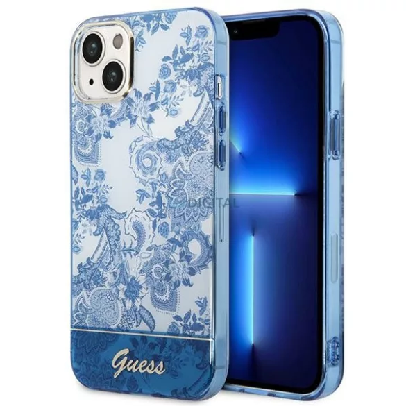 Guess GUHCP14MHGPLHB iPhone 14 Plus 6.7" kék keménytok Porcelán kollekció