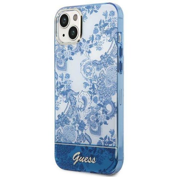 Guess GUHCP14MHGPLHB iPhone 14 Plus / 15 Plus 6.7" kék keménytok Porcelán kollekció