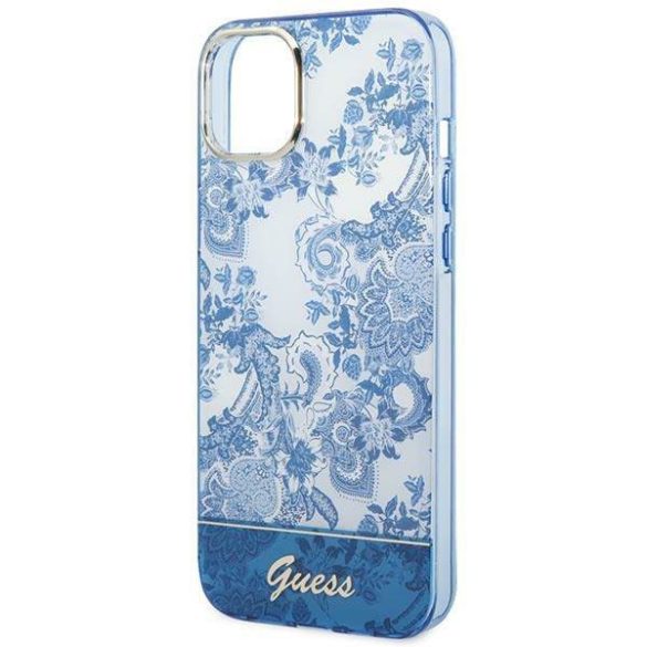 Guess GUHCP14MHGPLHB iPhone 14 Plus / 15 Plus 6.7" kék keménytok Porcelán kollekció