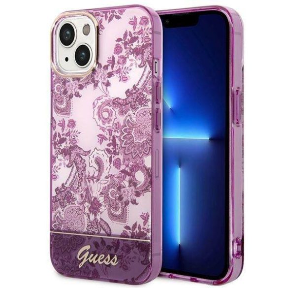 Guess GUHCP14MHGPLHF iPhone 14 Plus / 15 Plus 6.7" fukszia keménytok Porcelán kollekció