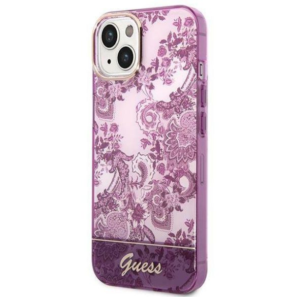 Guess GUHCP14MHGPLHF iPhone 14 Plus / 15 Plus 6.7" fukszia keménytok Porcelán kollekció