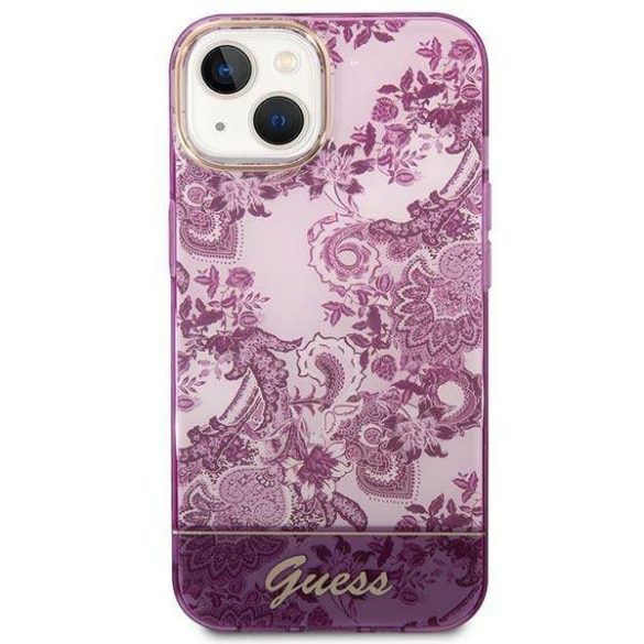 Guess GUHCP14MHGPLHF iPhone 14 Plus / 15 Plus 6.7" fukszia keménytok Porcelán kollekció