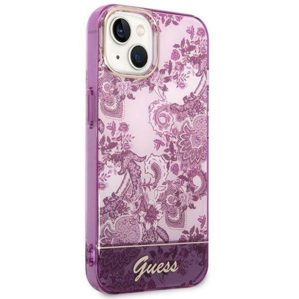 Guess GUHCP14MHGPLHF iPhone 14 Plus / 15 Plus 6.7" fukszia keménytok Porcelán kollekció