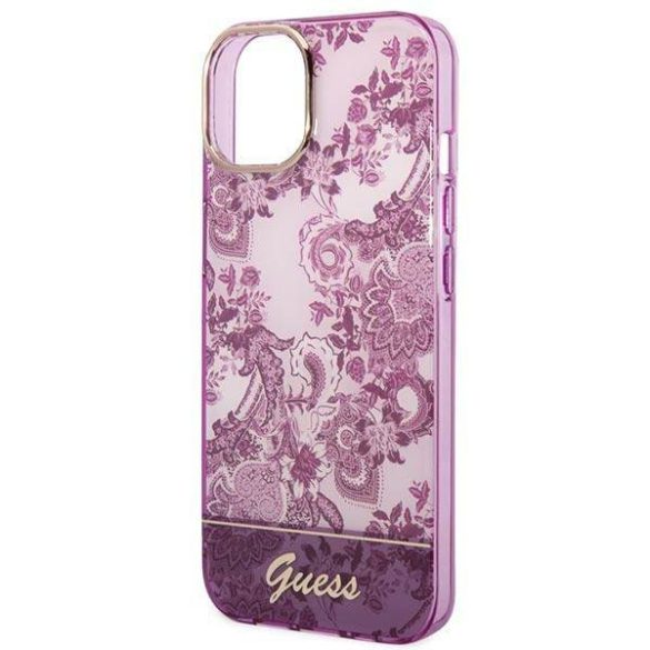 Guess GUHCP14MHGPLHF iPhone 14 Plus / 15 Plus 6.7" fukszia keménytok Porcelán kollekció