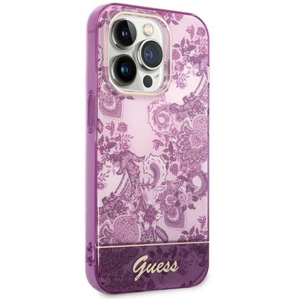 Guess GUHCP14XHGPLHF iPhone 14 Pro Max 6,7" fukszia Porcelain Collection keménytok