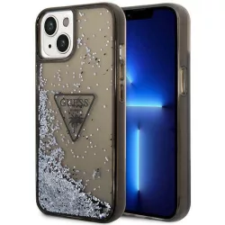   Guess GUHCP14SLFCTPK iPhone 14 6.1" fekete keménytok Liquid Glitter Palm kollekció