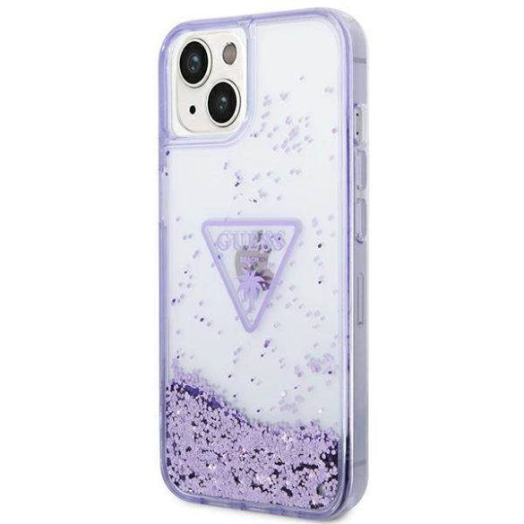 Guess GUHCP14MLFCTPU iPhone 14 Plus / 15 Plus 6.7" lila keménytok folyékony Glitter Palm Collection