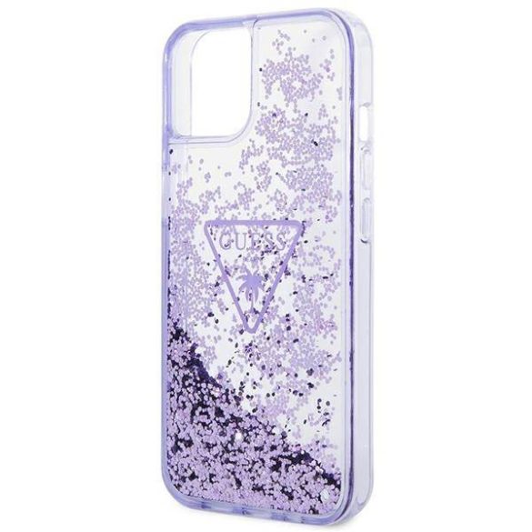 Guess GUHCP14MLFCTPU iPhone 14 Plus / 15 Plus 6.7" lila keménytok folyékony Glitter Palm Collection