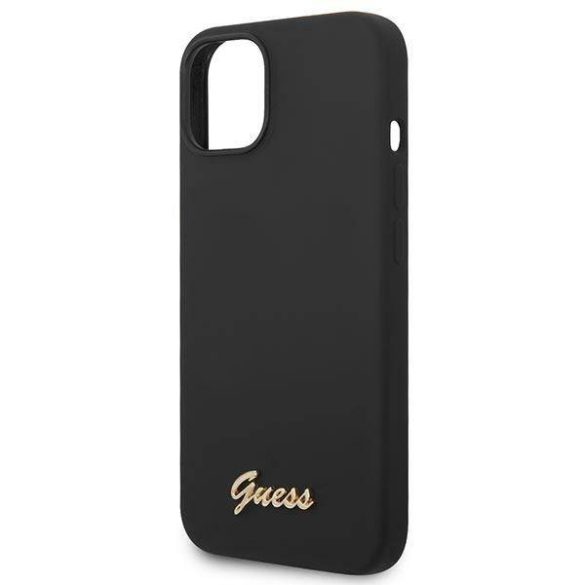 Guess GUHCP14SSLSMK iPhone 14 6.1" fekete keménytok Szilikon Vintage arany logó