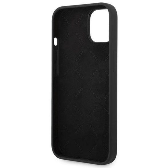 Guess GUHCP14MSLSMK iPhone 14 Plus / 15 Plus 6.7" fekete keménytok Szilikon Vintage arany logó