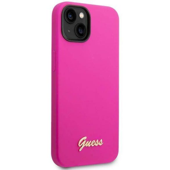 Guess GUHCP14SSLSMF iPhone 14 6.1" fukszia keménytok Szilikon Vintage arany logó