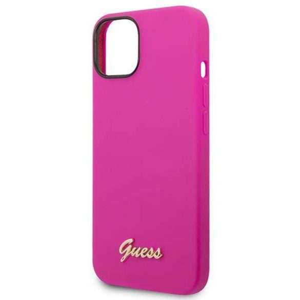 Guess GUHCP14SSLSMF iPhone 14 6.1" fukszia keménytok Szilikon Vintage arany logó