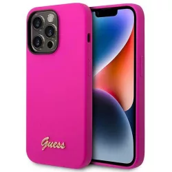   Guess GUHCP14XSLSMF iPhone 14 Pro Max 6,7" fukszia szilikon vintage arany logós keménytok