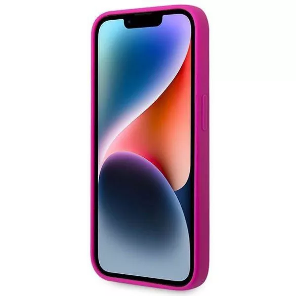 Guess GUHCP14XSLSMF iPhone 14 Pro Max 6,7" fukszia szilikon vintage arany logós keménytok