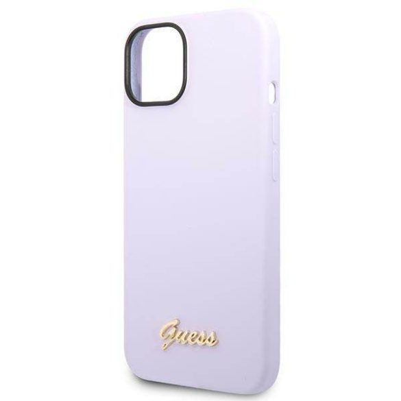 Guess GUHCP14SSLSMU iPhone 14 / 15 / 13 6.1" lila keménytok Szilikon Vintage arany logó