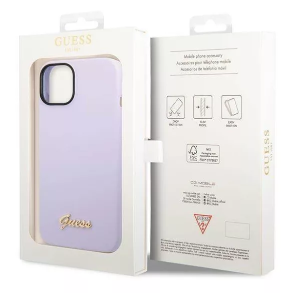 Guess GUHCP14MSLSMU iPhone 14 Plus 6.7" lila keménytok Szilikon Vintage arany logó