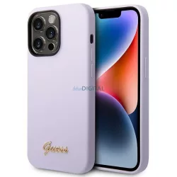   Guess GUHCP14XSLSMU iPhone 14 Pro Max 6,7" lila szilikon vintage arany logós keménytok
