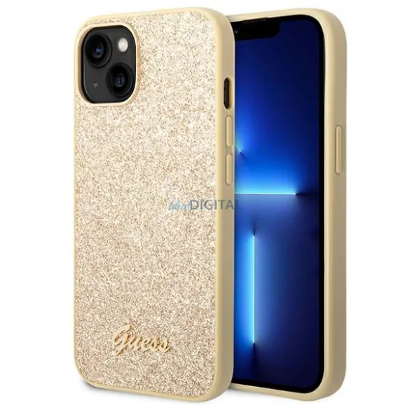 Guess GUHCP14MHGGSHD iPhone 14 Plus 6.7" arany keménytok Glitter Script