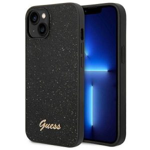 Guess GUHCP14MHGGSHK iPhone 14 Plus / 15 Plus 6.7" fekete keménytok Glitter Script