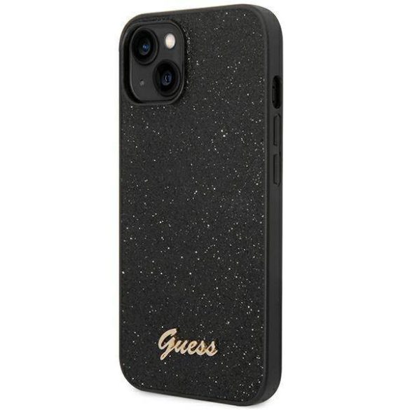 Guess GUHCP14MHGGSHK iPhone 14 Plus / 15 Plus 6.7" fekete keménytok Glitter Script