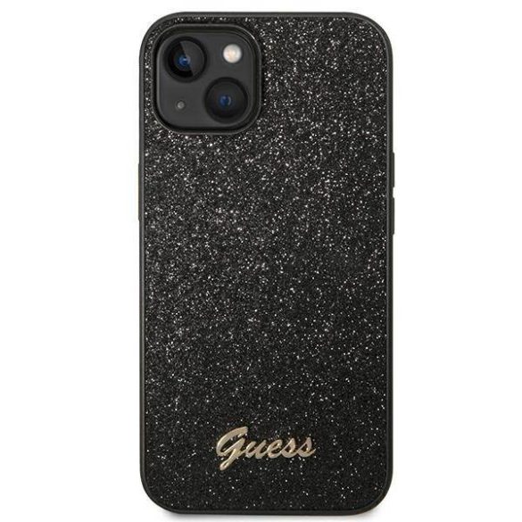 Guess GUHCP14MHGGSHK iPhone 14 Plus / 15 Plus 6.7" fekete keménytok Glitter Script