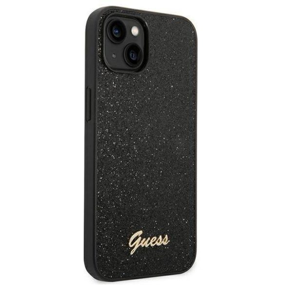 Guess GUHCP14MHGGSHK iPhone 14 Plus / 15 Plus 6.7" fekete keménytok Glitter Script