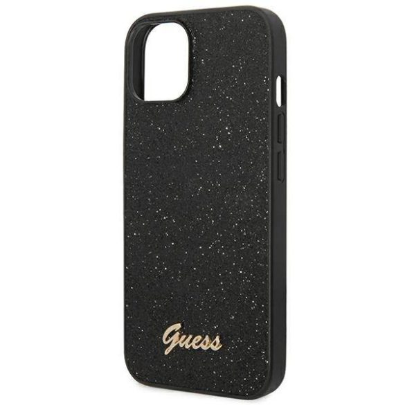 Guess GUHCP14MHGGSHK iPhone 14 Plus / 15 Plus 6.7" fekete keménytok Glitter Script