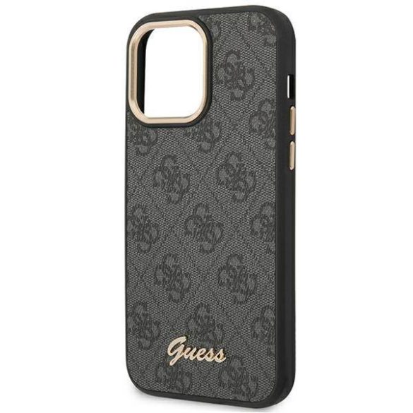 Guess GUHCP14LHG4SHK iPhone 14 Pro 6,1" fekete 4G Vintage arany logós keménytok