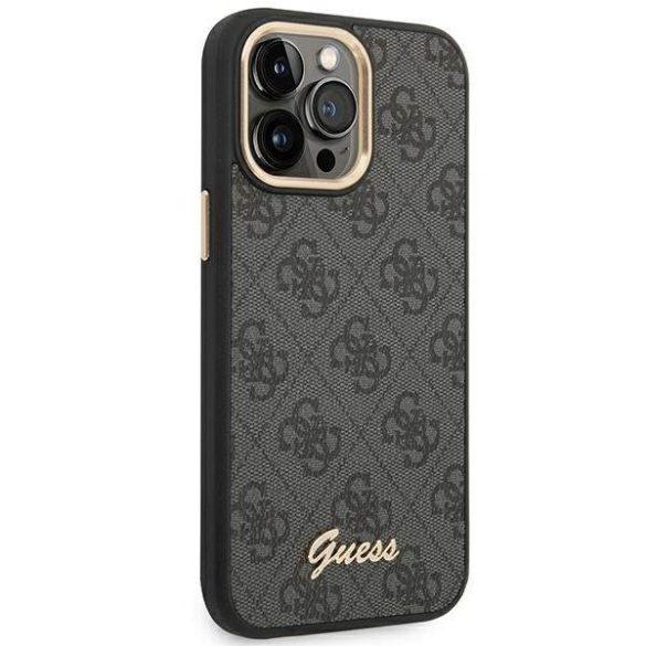 Guess GUHCP14XHG4SHK iPhone 14 Pro Max 6,7" fekete 4G Vintage arany logós keménytok