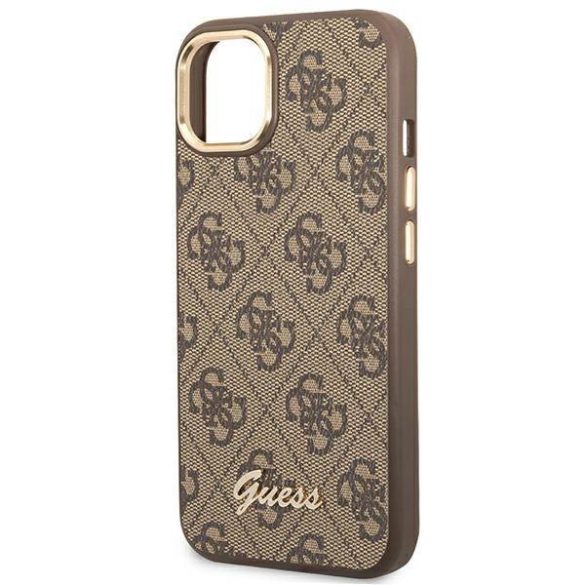 Guess GUHCP14MHG4SHW iPhone 14 Plus / 15 Plus 6.7" barna keménytok 4G Vintage arany logó