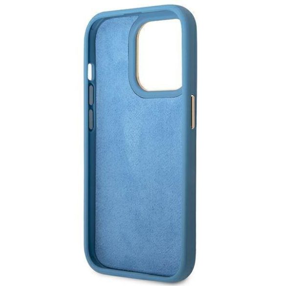 Guess GUHCP14XHG4SHB iPhone 14 Pro Max 6,7" kék 4G Vintage arany logós keménytok