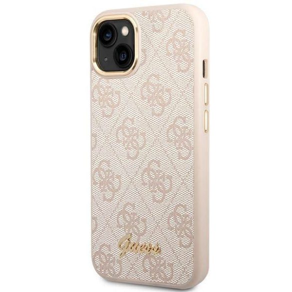 Guess GUHCP14MHG4SHP iPhone 14 Plus / 15 Plus 6.7" rózsaszín keménytok 4G Vintage arany logóval
