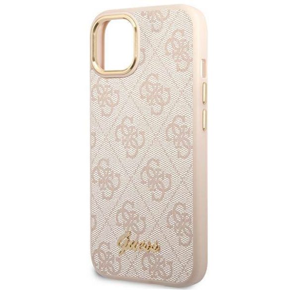 Guess GUHCP14MHG4SHP iPhone 14 Plus / 15 Plus 6.7" rózsaszín keménytok 4G Vintage arany logóval