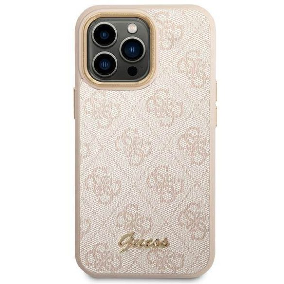 Guess GUHCP14LHG4SHP iPhone 14 Pro 6,1" rózsaszín 4G Vintage arany logós keménytok