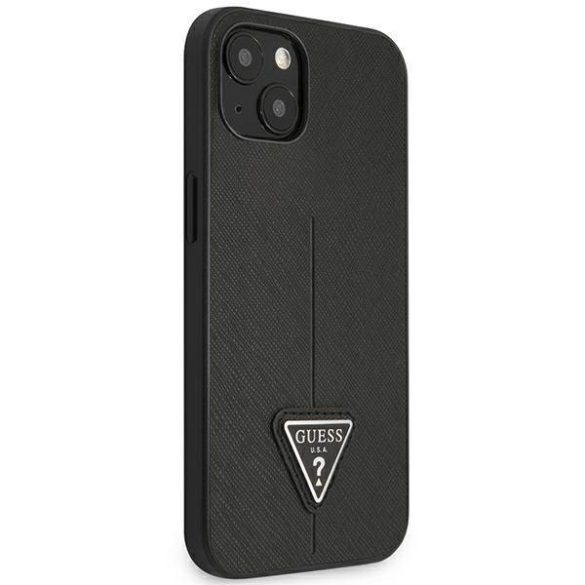 Guess GUHCP14MPSATLK iPhone 14 Plus / 15 Plus 6.7" fekete keménytok SaffianoTriangle Logó