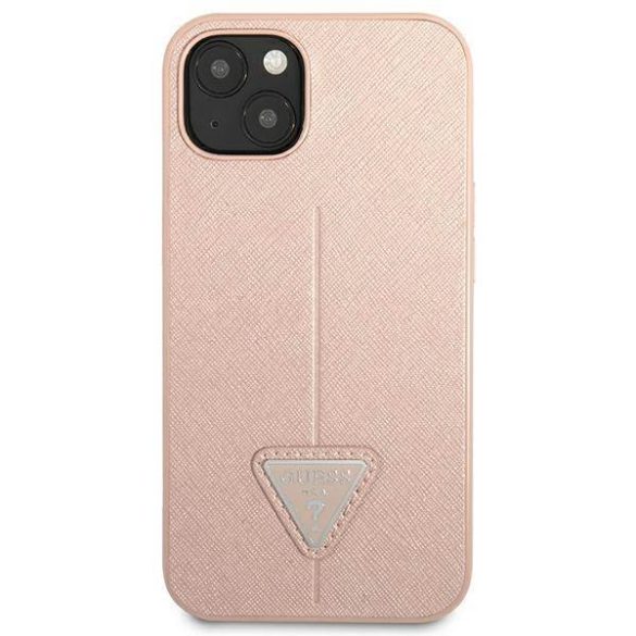 Guess GUHCP14MPSATLP iPhone 14 Plus / 15 Plus 6.7" rózsaszín keménytok SaffianoTriangle Logo