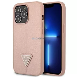   Guess GUHCP14XPSATLP iPhone 14 Pro Max 6,7" rózsaszín Saffiano háromszög logós keménytok