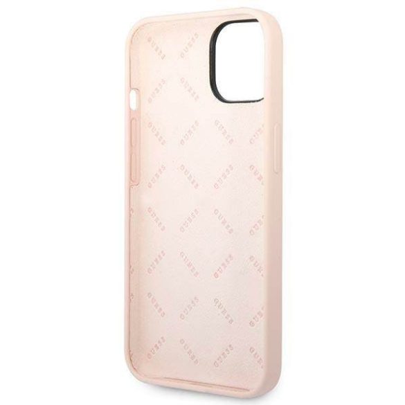 Guess GUHCP14MSLTGP iPhone 14 Plus / 15 Plus 6.7" rózsaszín keménytok Szilikon háromszög