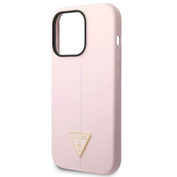 Guess GUHCP14LSLTGU iPhone 14 Pro 6,1" lila szilikon keménytok háromszög logóval