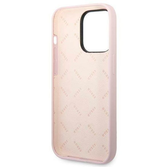 Guess GUHCP14LSLTGU iPhone 14 Pro 6,1" lila szilikon keménytok háromszög logóval