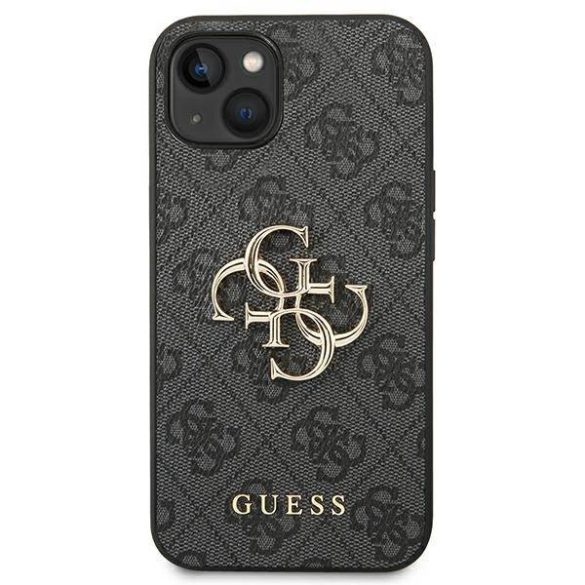 Guess GUHCP14S4GMGGR iPhone 14 / 15 / 13 6.1" szürke keménytok 4G nagy fém logóval