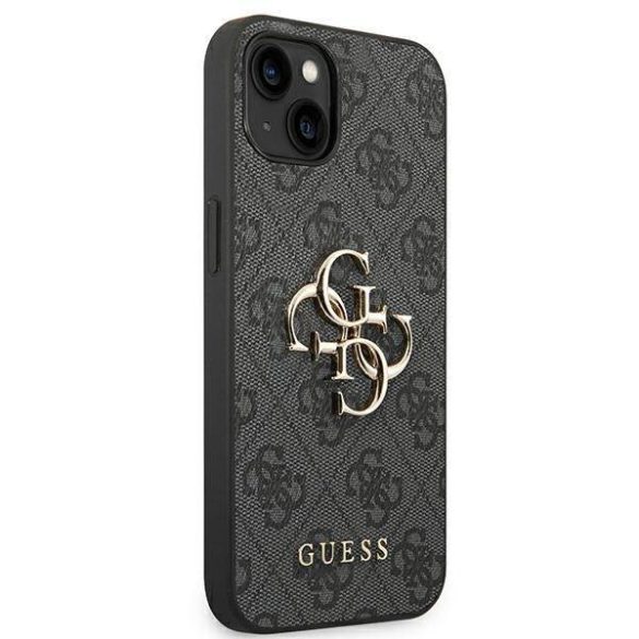 Guess GUHCP14S4GMGGR iPhone 14 / 15 / 13 6.1" szürke keménytok 4G nagy fém logóval