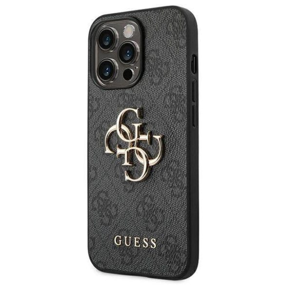 Guess GUHCP14L4GMGGR iPhone 14 Pro 6,1" szürke 4G nagy fém logós keménytok