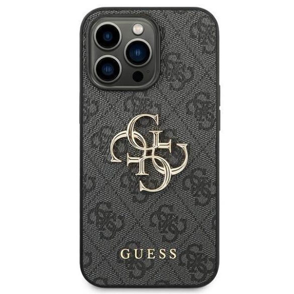 Guess GUHCP14L4GMGGR iPhone 14 Pro 6,1" szürke 4G nagy fém logós keménytok