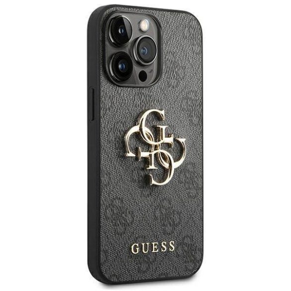 Guess GUHCP14L4GMGGR iPhone 14 Pro 6,1" szürke 4G nagy fém logós keménytok