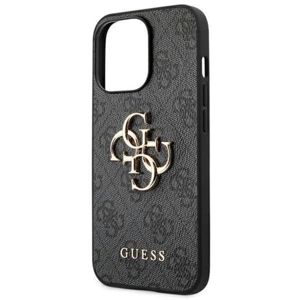 Guess GUHCP14L4GMGGR iPhone 14 Pro 6,1" szürke 4G nagy fém logós keménytok